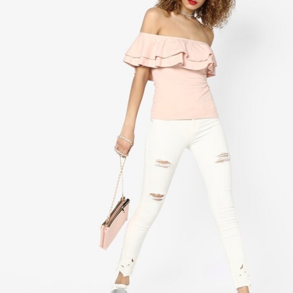 Tally Weijl ruffled top, size S, dusty pink - Picture 2 of 7